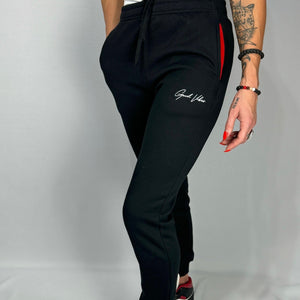 Product of Good Vibes Fitted Black Joggers - Red Pockets