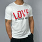 Product of Good Vibes "LOVE Is Never Wrong" White Crew Neck T-shirt