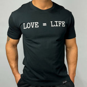 Product of Good Vibes "Love Equals Life" Black Crew Neck T-Shirt