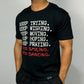 Product of Good Vibes "Keep Smiling and Keep Dancing" Black Crew Neck T-Shirt