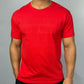 Product of Good Vibes Red Embossed Crew Neck T-shirt