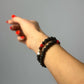 Product of Good Vibes Black Lava Rock Bracelet - 5 Colored Glass Beads