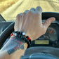 Product of Good Vibes Black Lava Rock Bracelet - 5 Colored Glass Beads