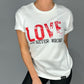 Product of Good Vibes "LOVE Is Never Wrong" White Crew Neck T-shirt