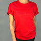 Product of Good Vibes Red Embossed Crew Neck T-shirt