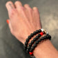 Product of Good Vibes Black Lava Rock Bracelet - 5 Colored Glass Beads